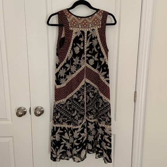 Anthropologie Grasslands Midi Dress by Floreat Mixed Fabric Embroidered Size 4 - Picture 7 of 13